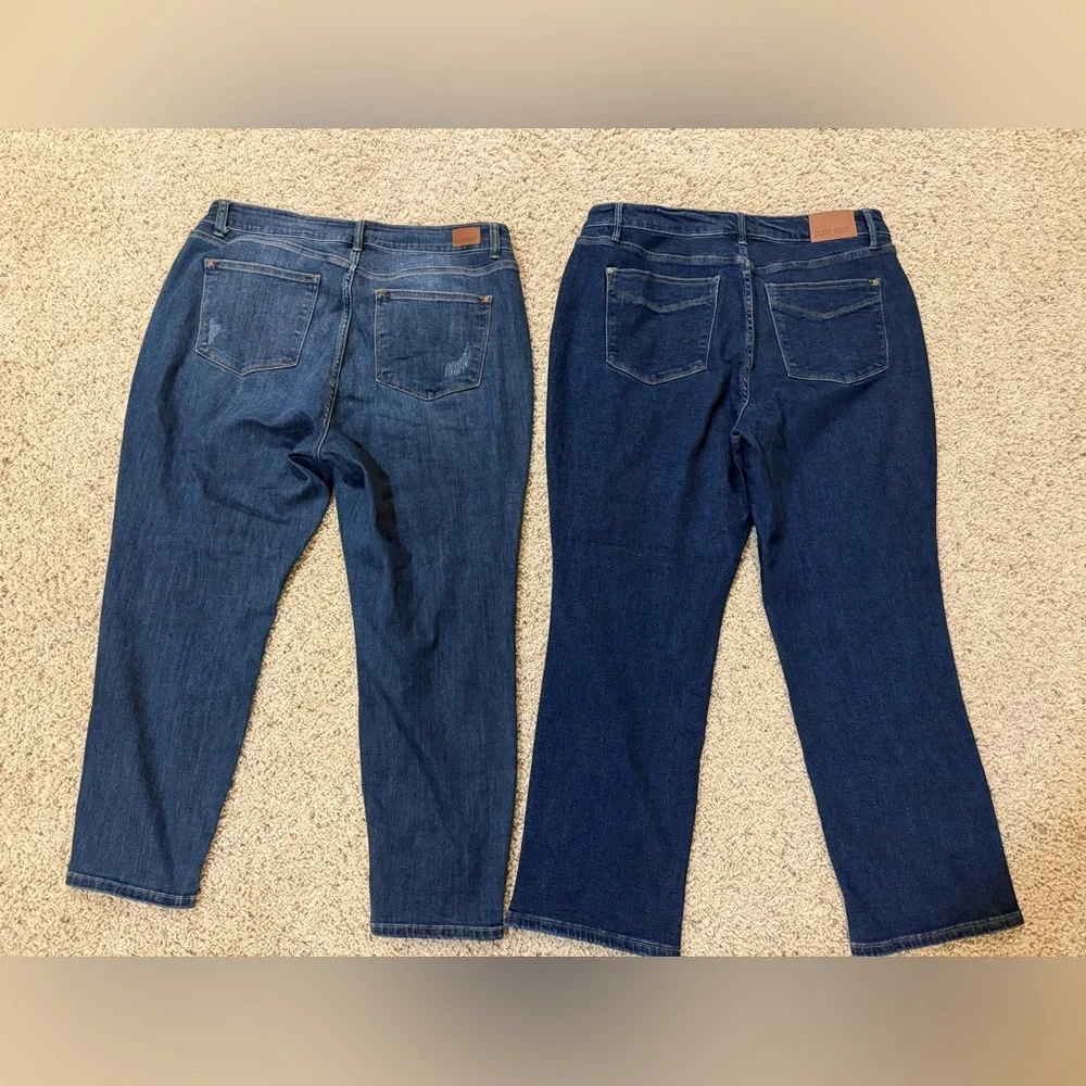 Judy Blue Dark and Medium Wash Straight and Relaxed fit Jeans - Picture 2 of 3